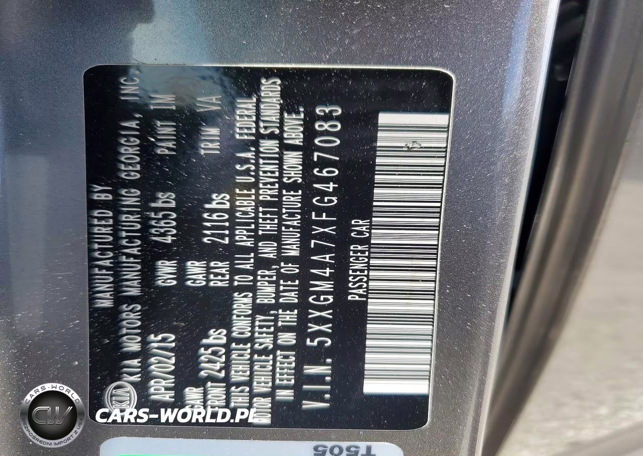2015 Kia Optima Lx VIN:5XXGM4A7XFG467083 - 12