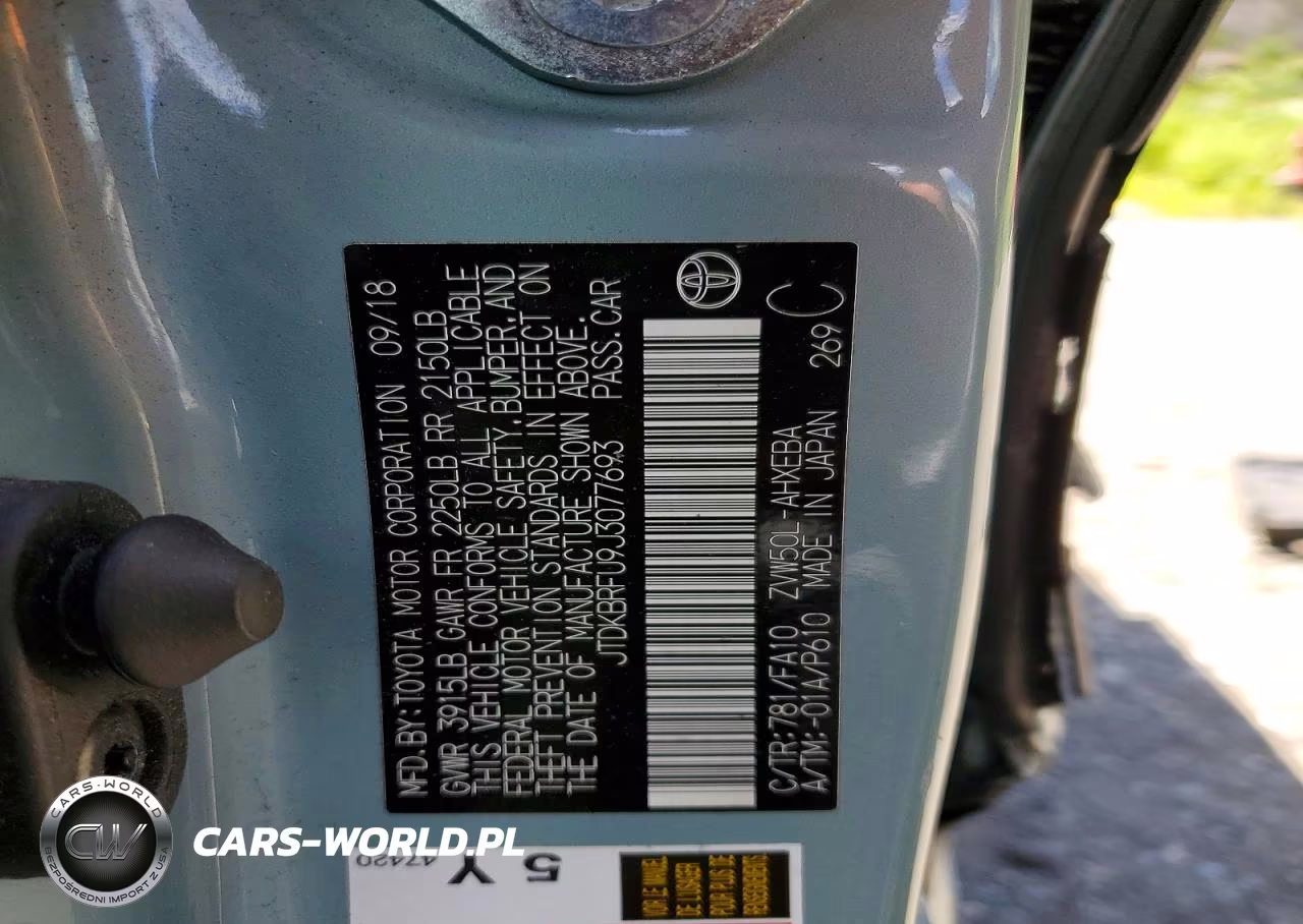 2018 Toyota Prius Two VIN:JTDKBRFU9J3077693 - 12
