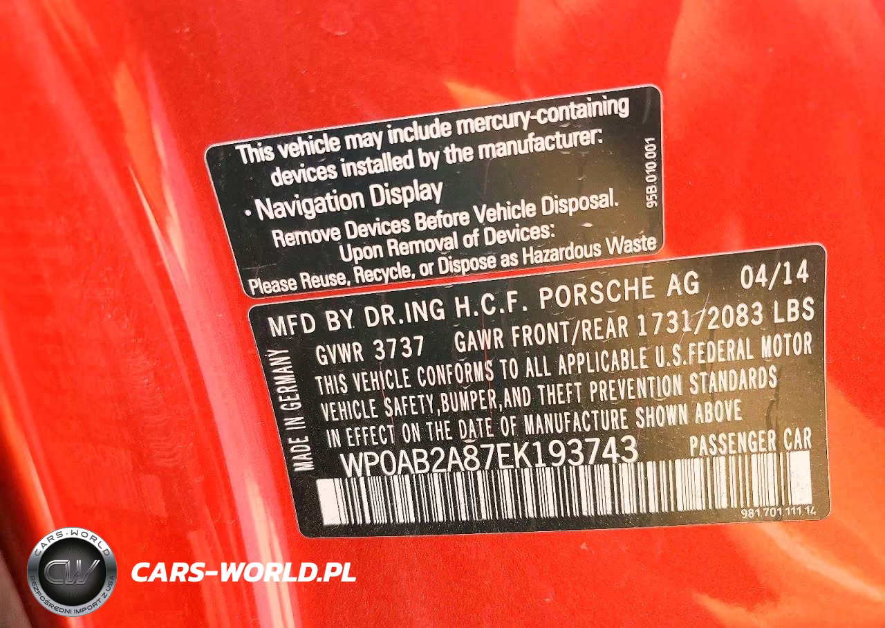 2014 Porsche Cayman S VIN:WP0AB2A87EK193743 - 12