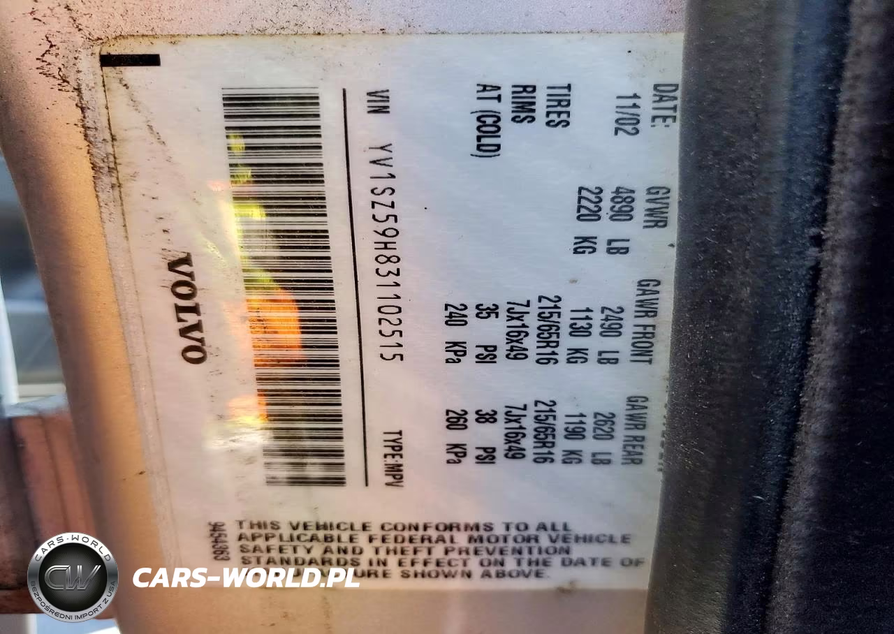 2003 Volvo Xc70 VIN:YV1SZ59H831102515 - 12