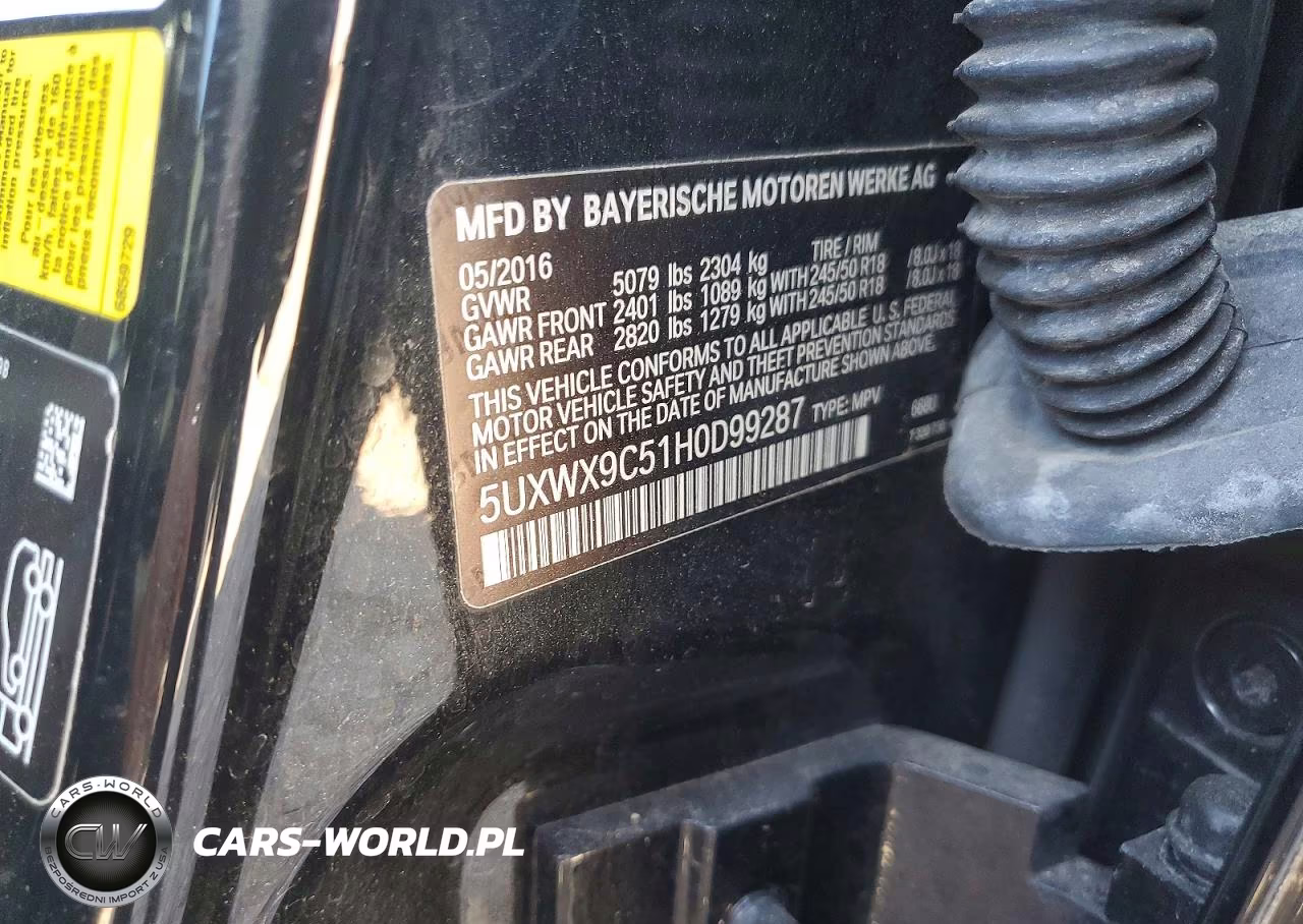 2017 BMW X3 xDrive28I VIN:5UXWX9C51H0D99287 - 14