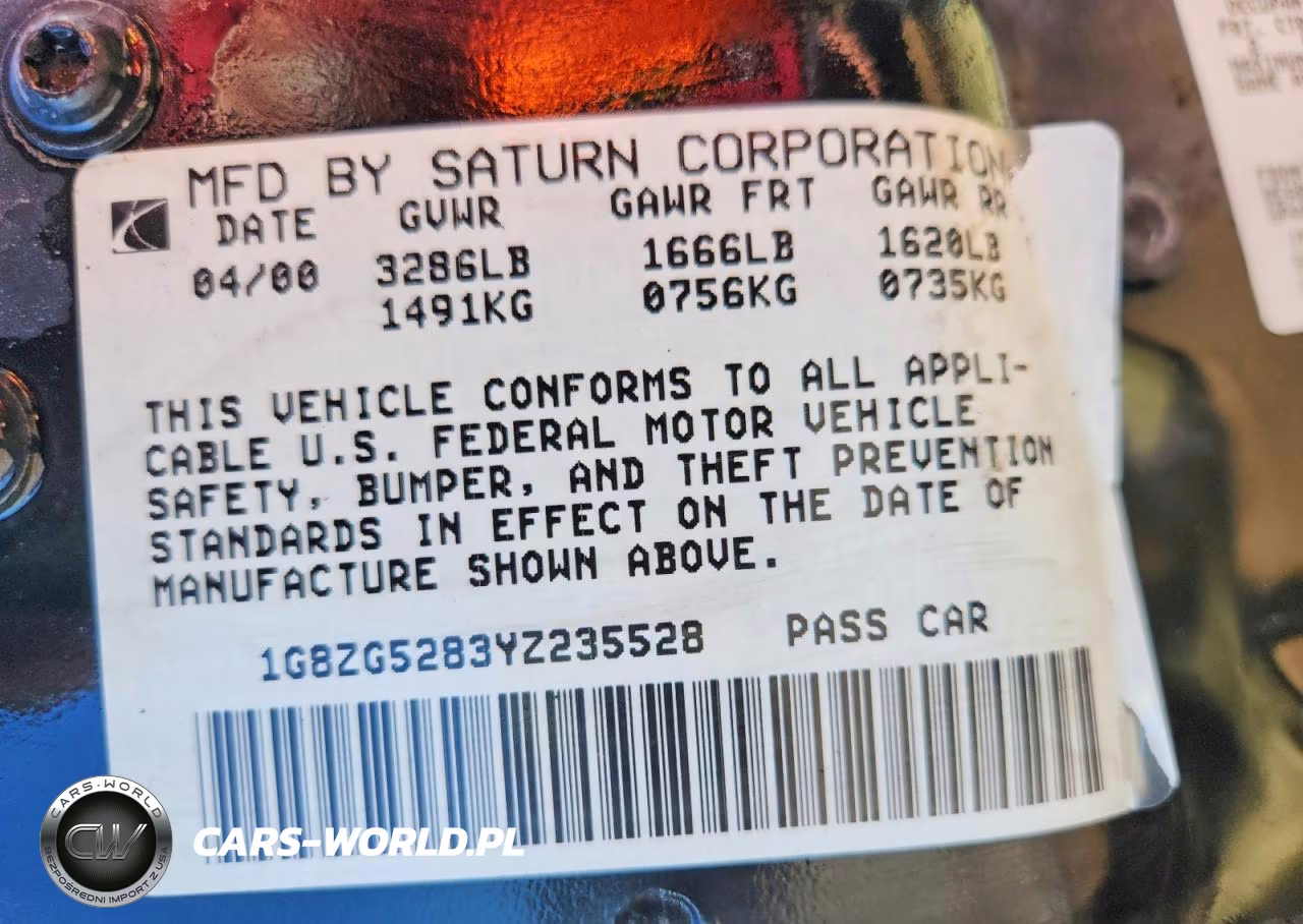 2000 Saturn Sl1 VIN:1G8ZG5283YZ235528 - 13