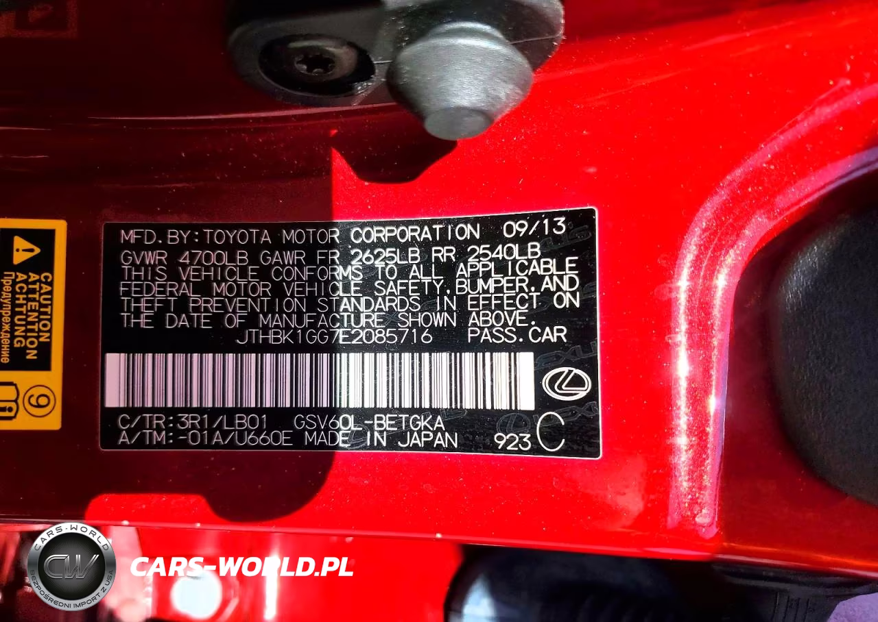 2014 Lexus Es 350 VIN:JTHBK1GG7E2085716 - 13