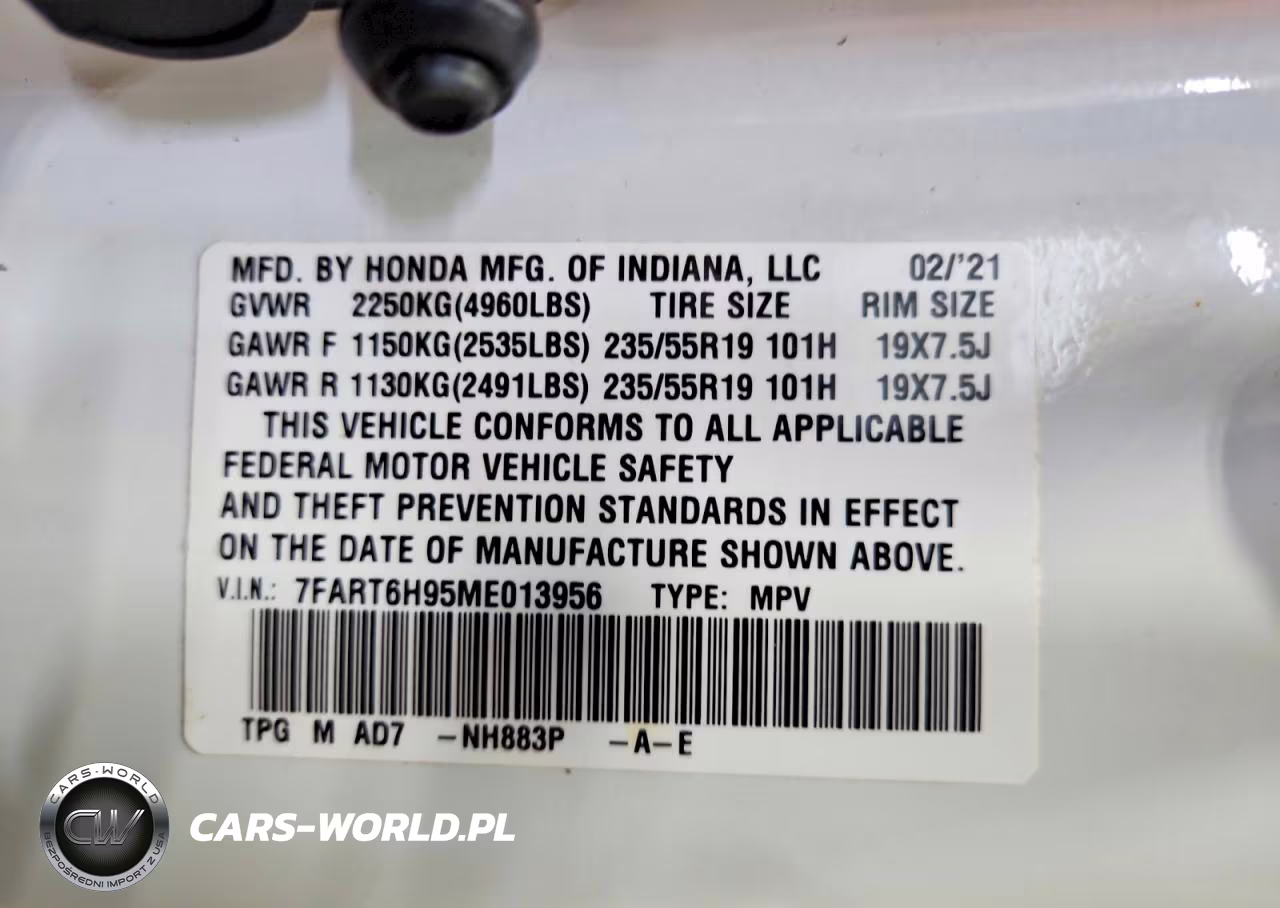 2021 Honda Cr-V Touring VIN:7FART6H95ME013956 - 13