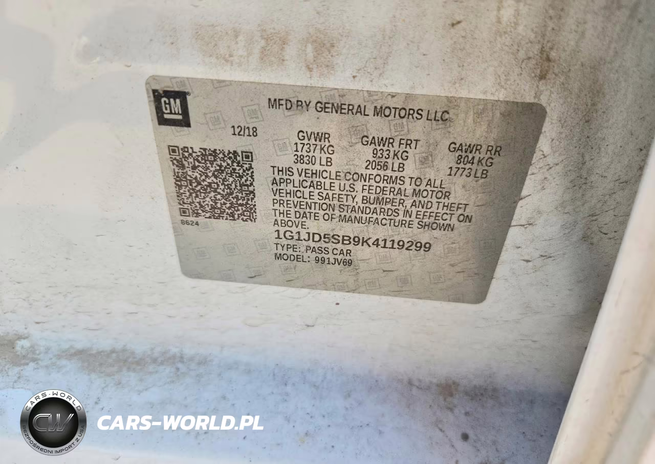 2019 Chevrolet Sonic Lt VIN:1G1JD5SB9K4119299 - 13