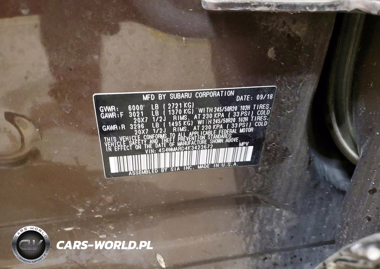 2019 Subaru Ascent Touring VIN:4S4WMARD4K3423672 - 14