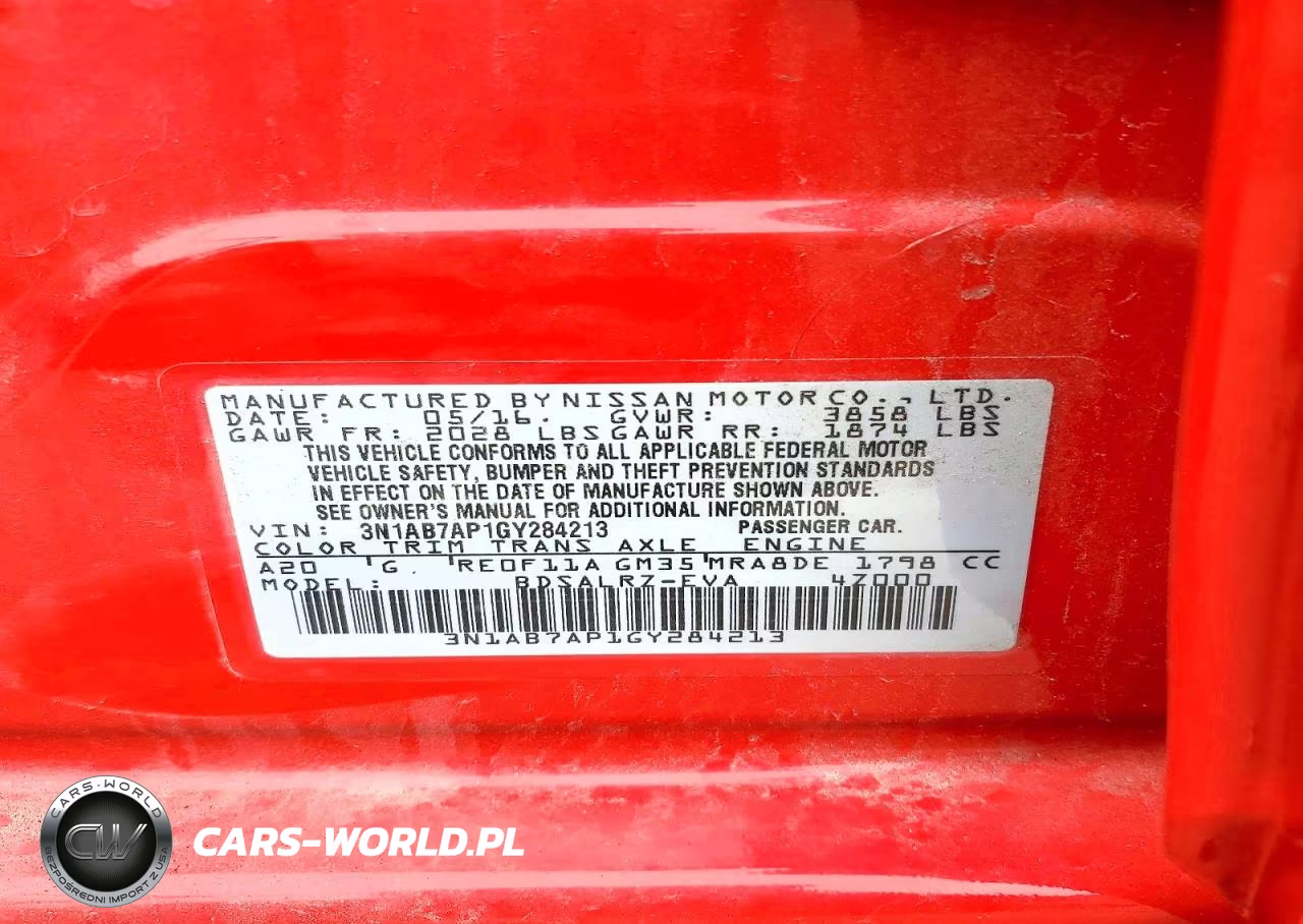 2016 Nissan Sentra Sr VIN:3N1AB7AP1GY284213 - 12
