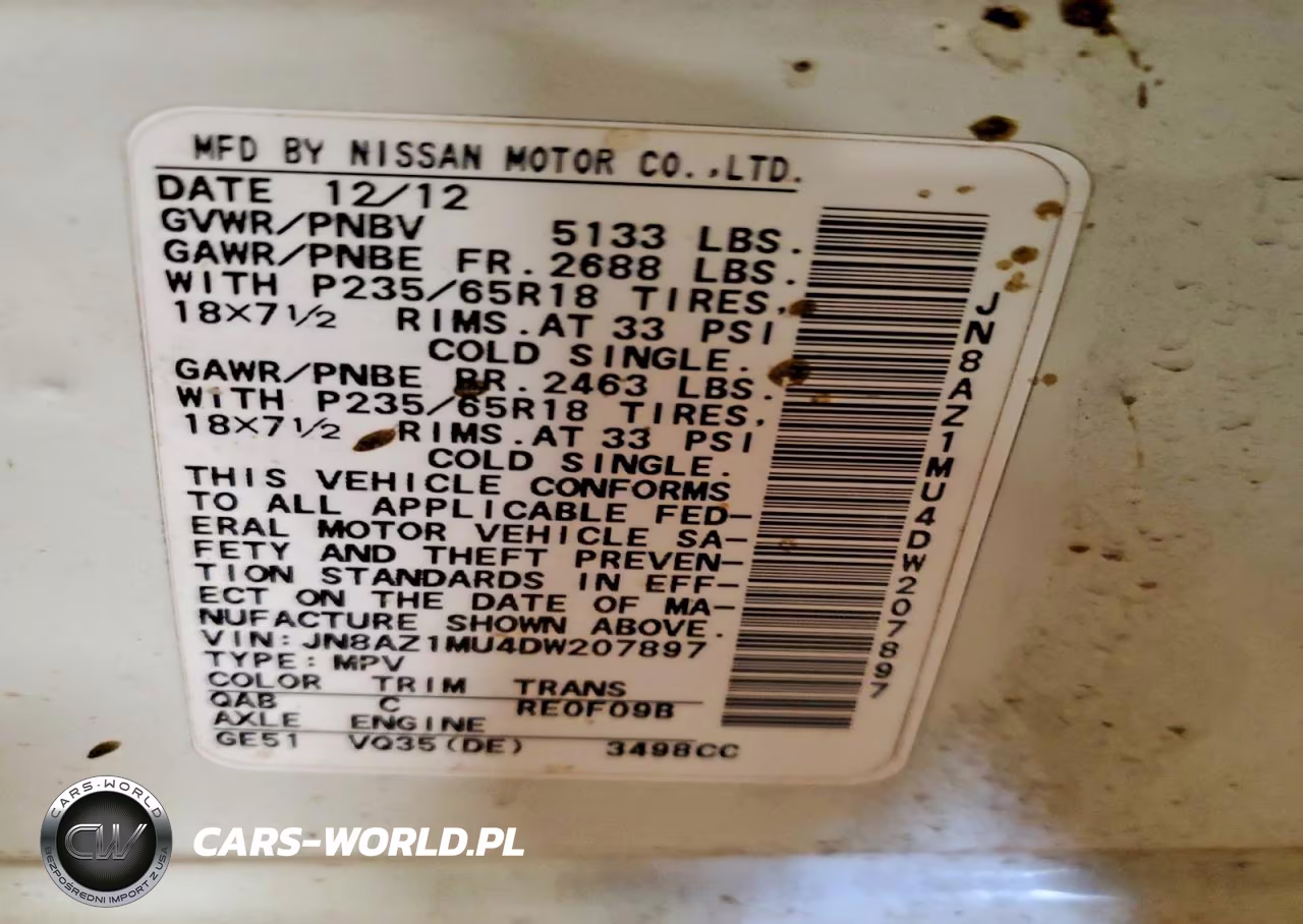 2013 Nissan Murano S VIN:JN8AZ1MU4DW207897 - 13