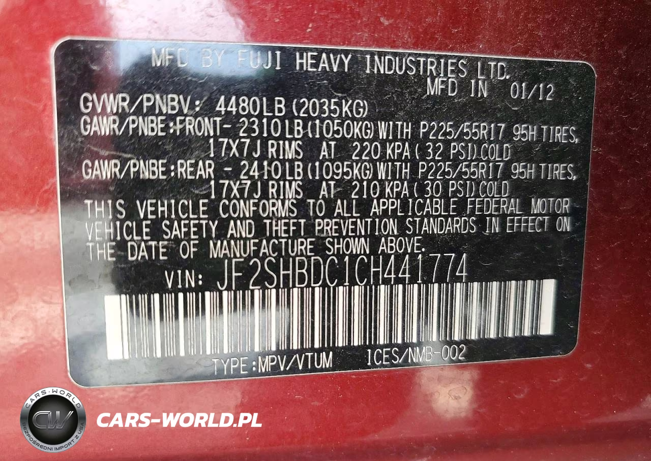 2012 Subaru Forester 2.5X Premium VIN:JF2SHBDC1CH441774 - 14