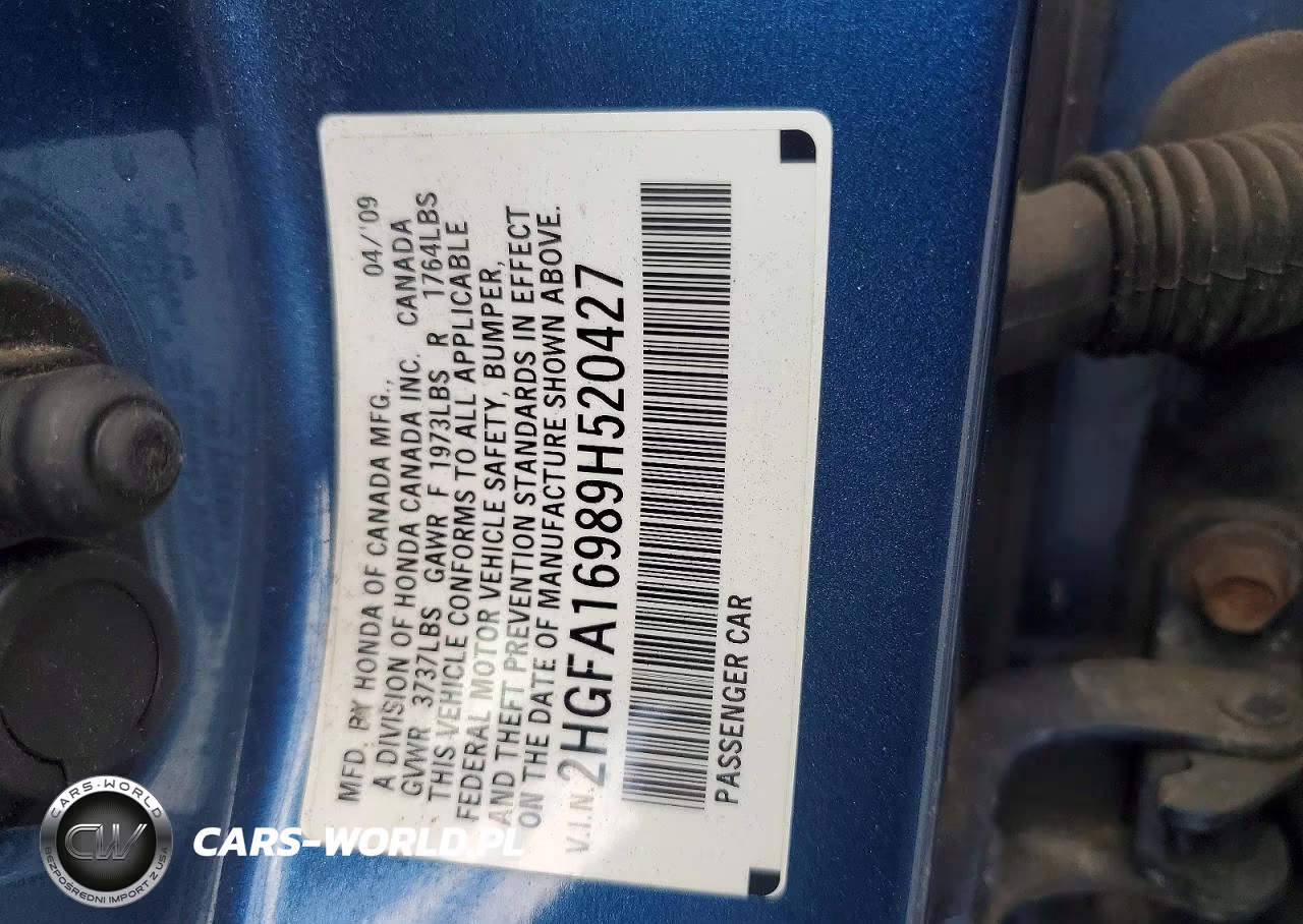 2009 Honda Civic Exl VIN:2HGFA16989H520427 - 12