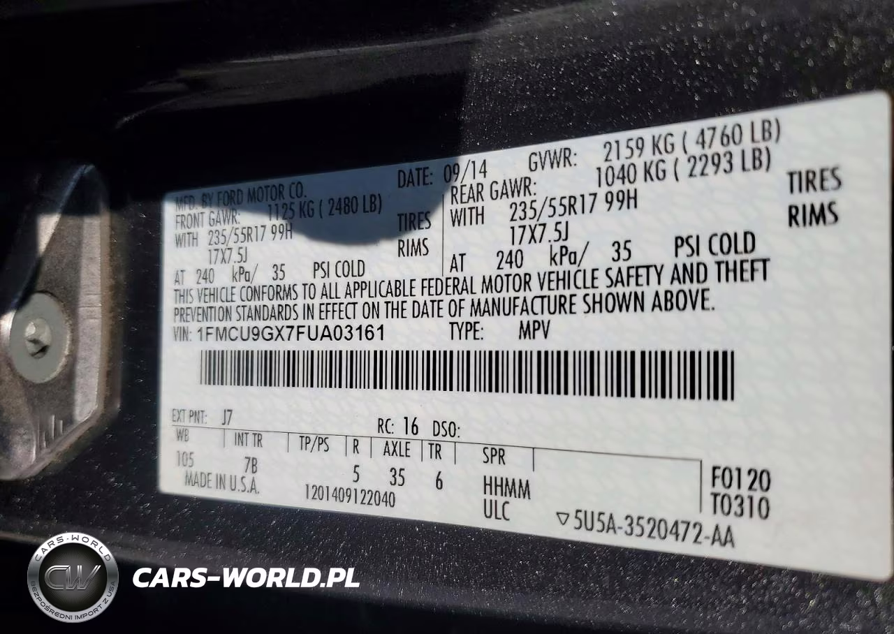 2015 Ford Escape Se VIN:1FMCU9GX7FUA03161 - 13