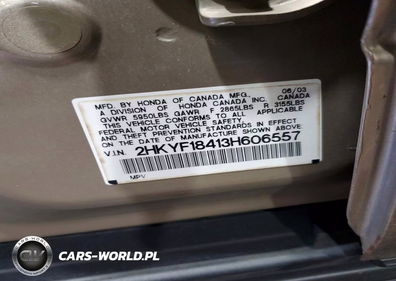 2003 Honda Pilot Ex VIN:2HKYF18413H606557 - 14