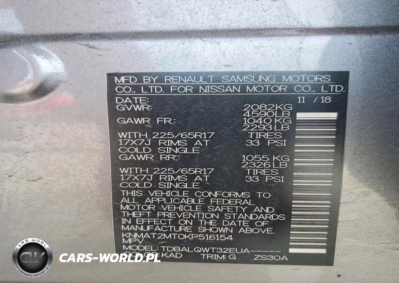 2019 Nissan Rogue Sv VIN:KNMAT2MT0KP516154 - 14