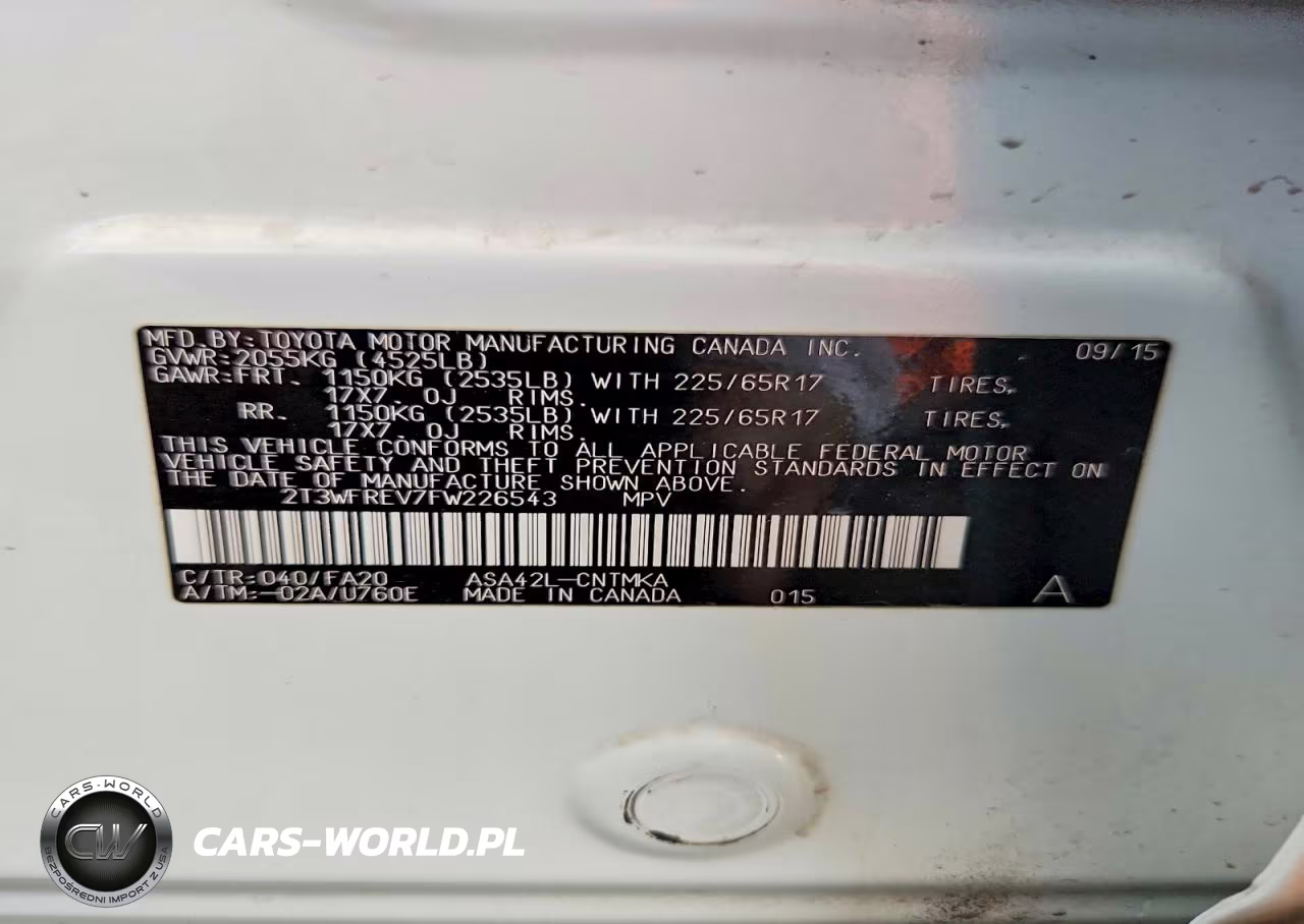 2015 Toyota Rav4 Xle VIN:2T3WFREV7FW226543 - 13
