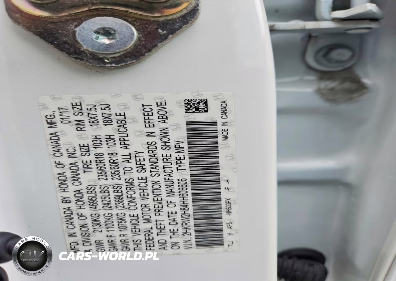 2017 Honda Cr-V Exl VIN:2HKRW2H84HH606606 - 12