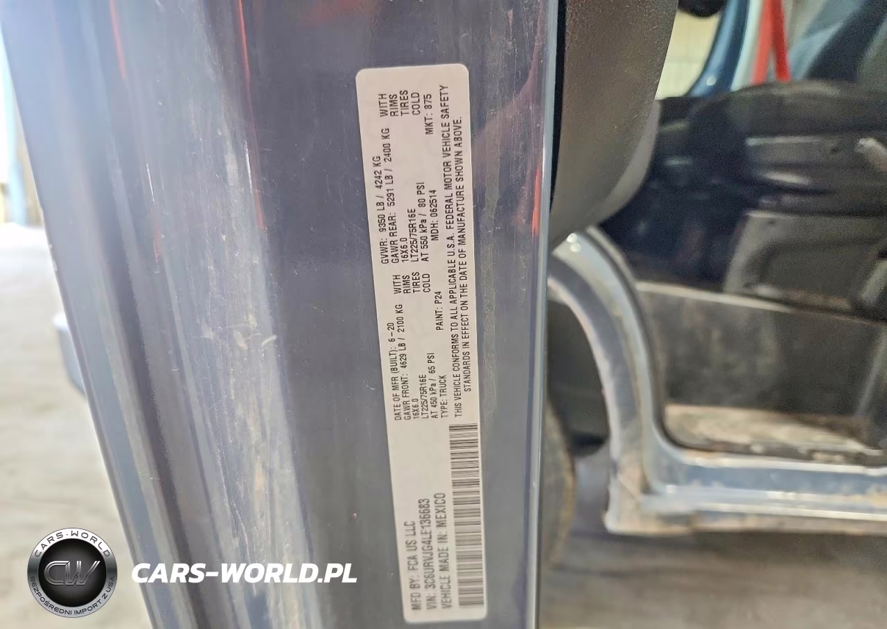 2020 Ram Promaster 3500 Delivery Van VIN:3C6URVJG4LE136683 - 13