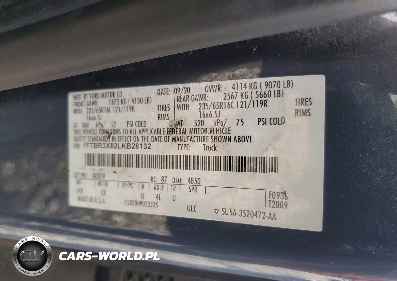 2020 Ford Transit 250 Delivery Van VIN:1FTBR3X82LKB28132 - 13