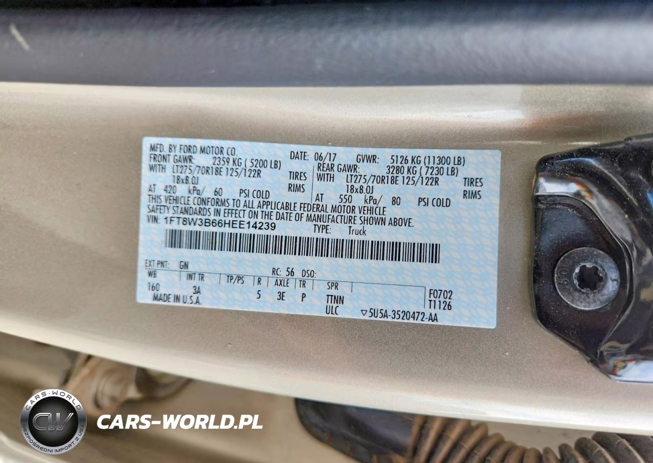 2017 Ford F350 Super Duty VIN:1FT8W3B66HEE14239 - 12
