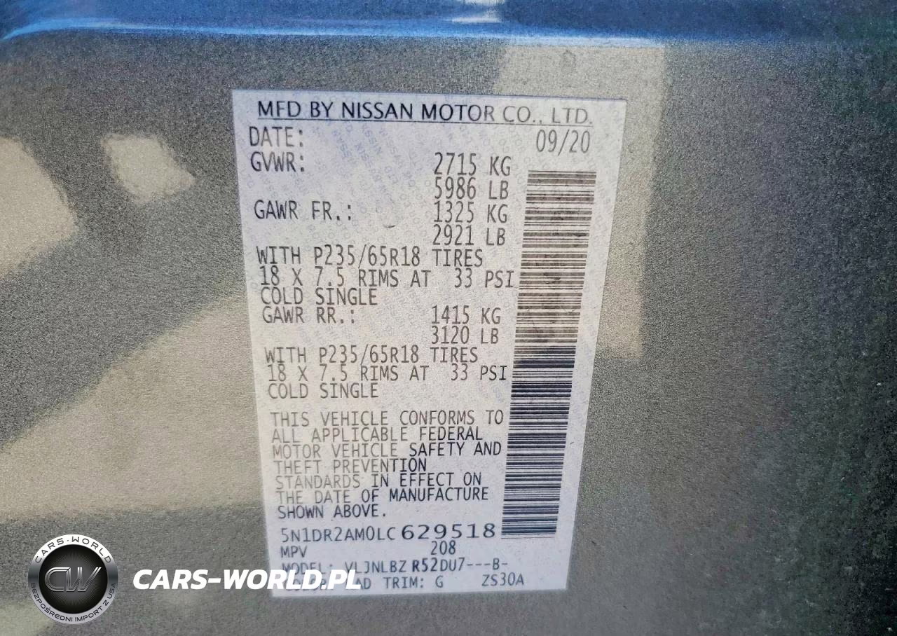 2020 Nissan Pathfinder S VIN:5N1DR2AM0LC629518 - 13