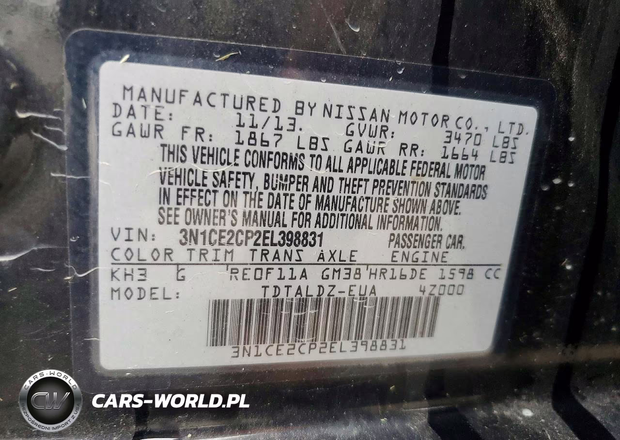 2014 Nissan Versa Note Sv VIN:3N1CE2CP2EL398831 - 12