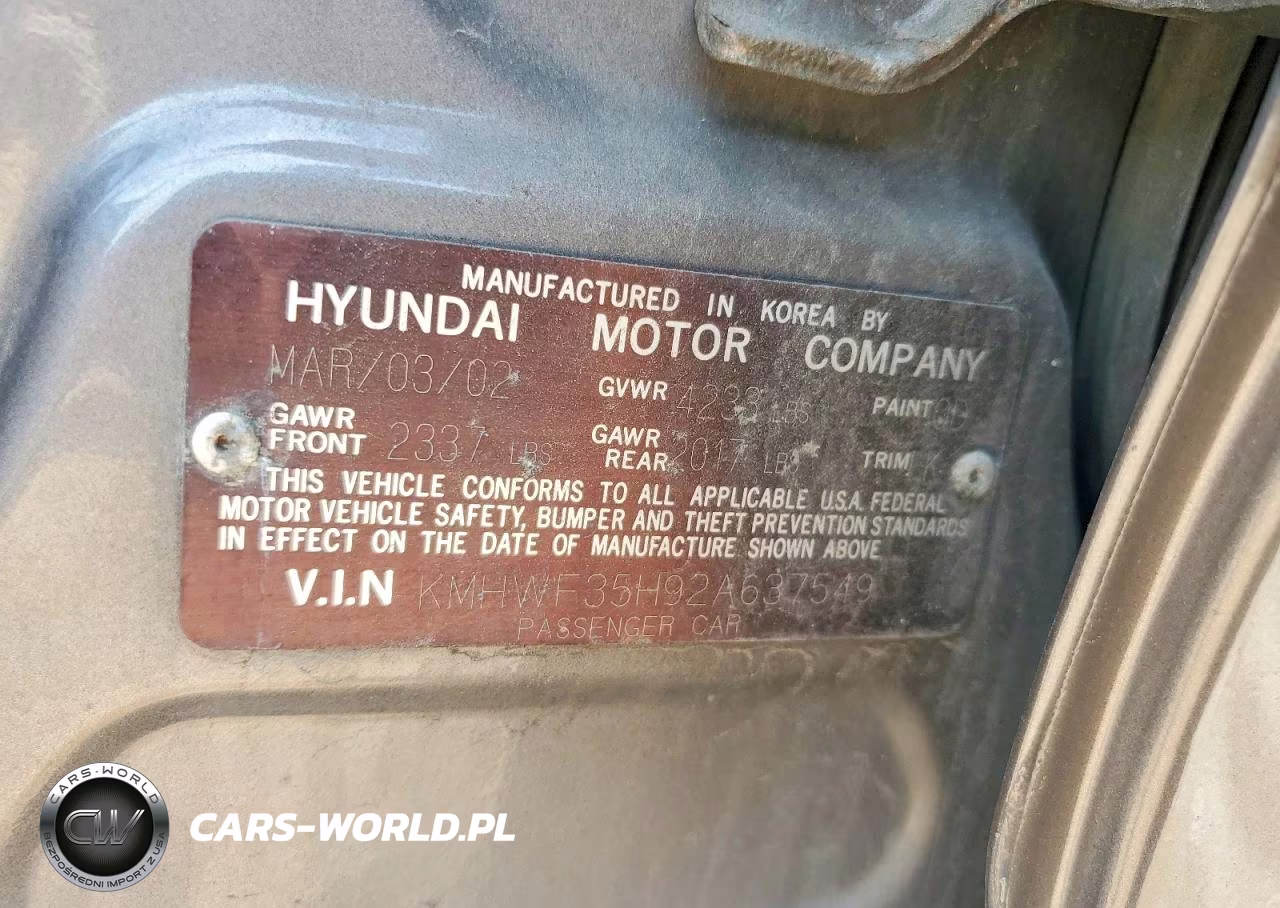 2002 Hyundai Sonata Gls VIN:KMHWF35H92A637549 - 12