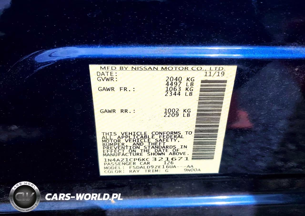 2019 Nissan Leaf Sv VIN:1N4AZ1CP6KC321671 - 14
