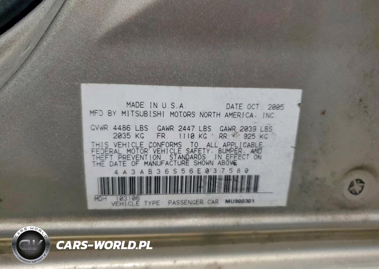 2006 Mitsubishi Galant Ls Medium VIN:4A3AB36S56E037580 - 13