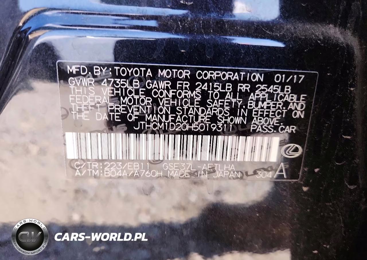 2017 Lexus Is 300 VIN:JTHCM1D20H5019311 - 12