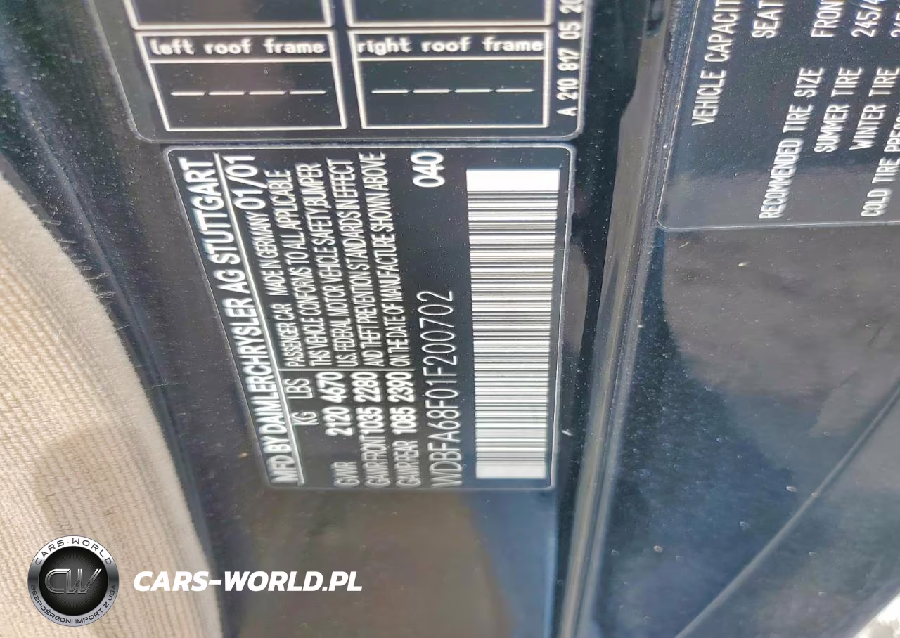 2001 Mercedes-Benz Sl 500 VIN:WDBFA68F01F200702 - 12