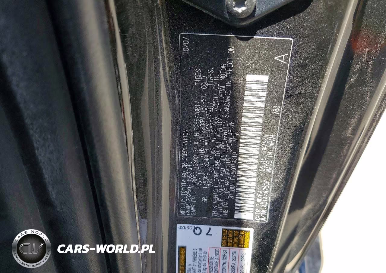 2008 Toyota Fj Cruiser Base VIN:JTEBU11F48K014310 - 13