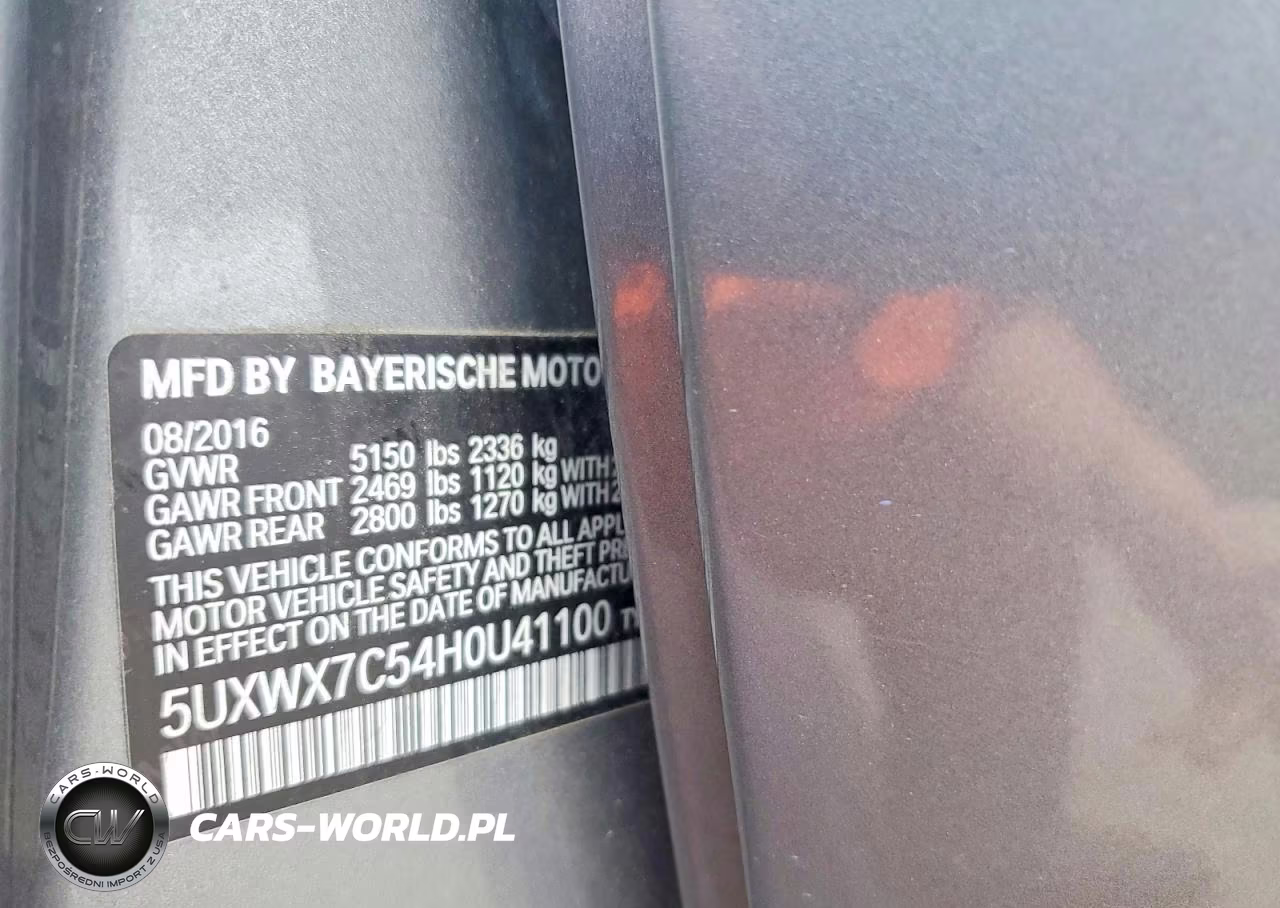2017 BMW X3 xDrive35I VIN:5UXWX7C54H0U41100 - 12