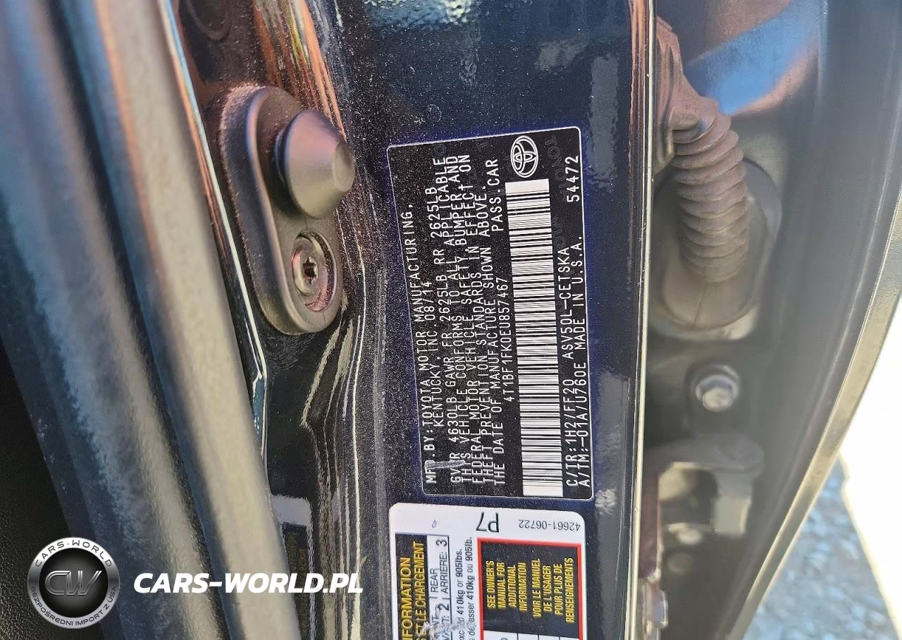 2014 Toyota Camry L VIN:4T1BF1FK0EU857467 - 12