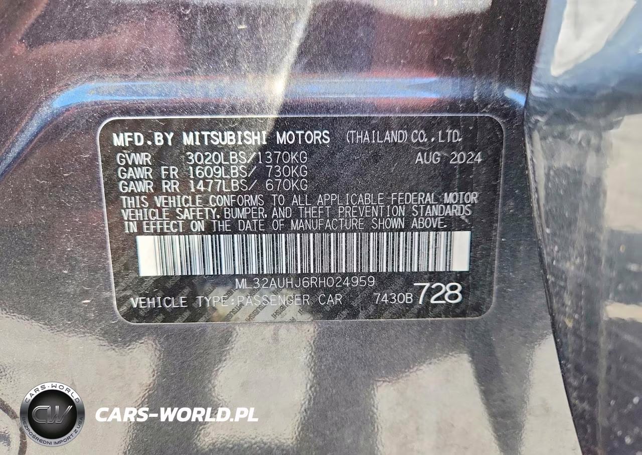 2024 Mitsubishi Mirage Es VIN:ML32AUHJ6RH024959 - 12