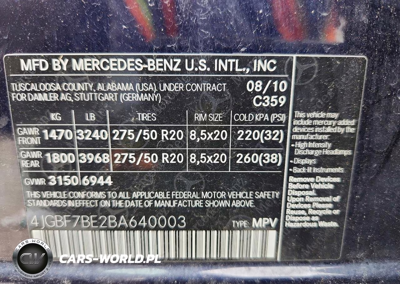 2011 Mercedes-Benz Gl 450 4Matic VIN:4JGBF7BE2BA640003 - 14