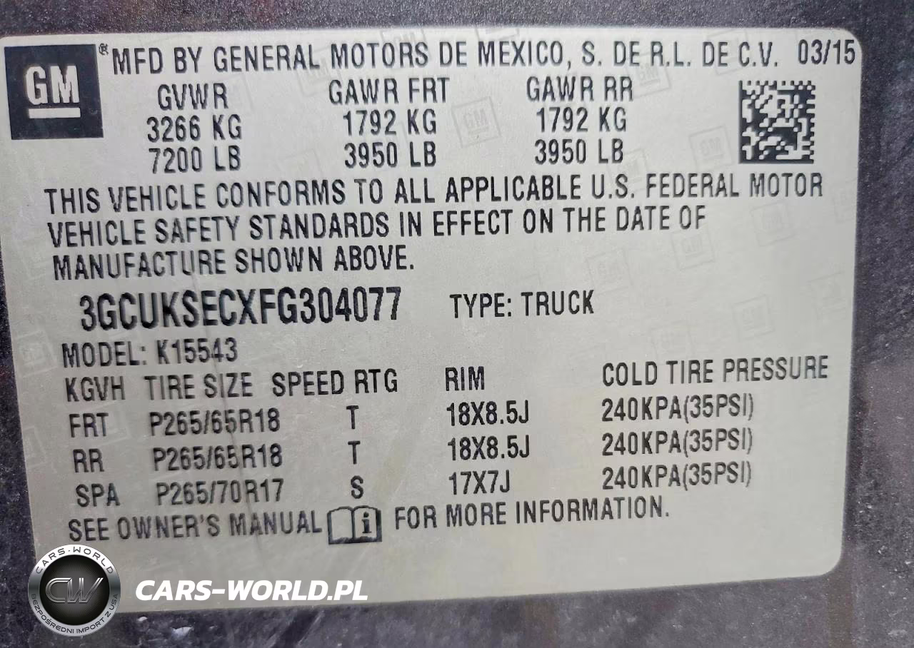 2015 Chevrolet Silverado K1500 Ltz VIN:3GCUKSECXFG304077 - 12