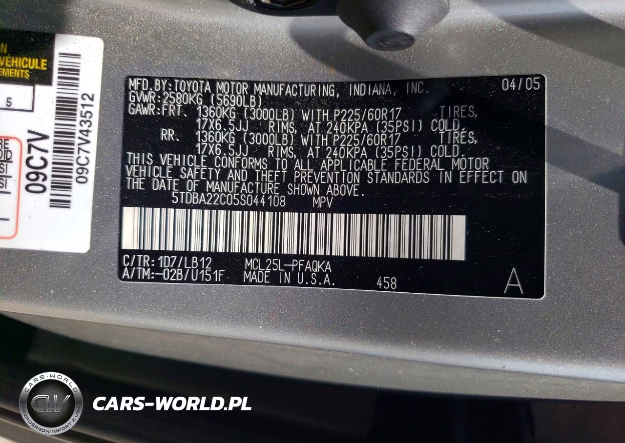 2005 Toyota Sienna Xle Limited 7 Passenger VIN:5TDBA22C05S044108 - 13