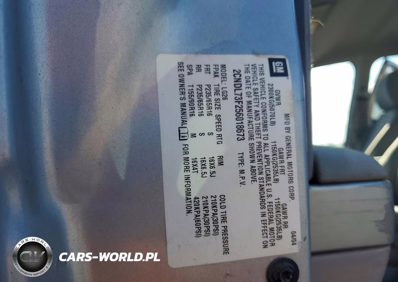 2005 Chevrolet Equinox Lt VIN:2CNDL73F256018673 - 13