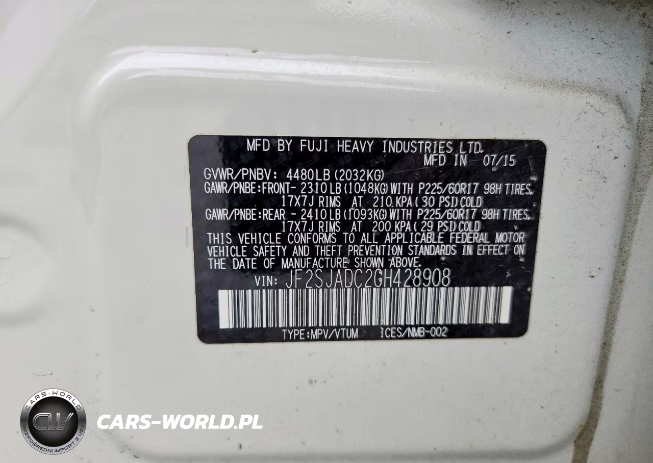 2016 Subaru Forester 2.5I Premium VIN:JF2SJADC2GH428908 - 13