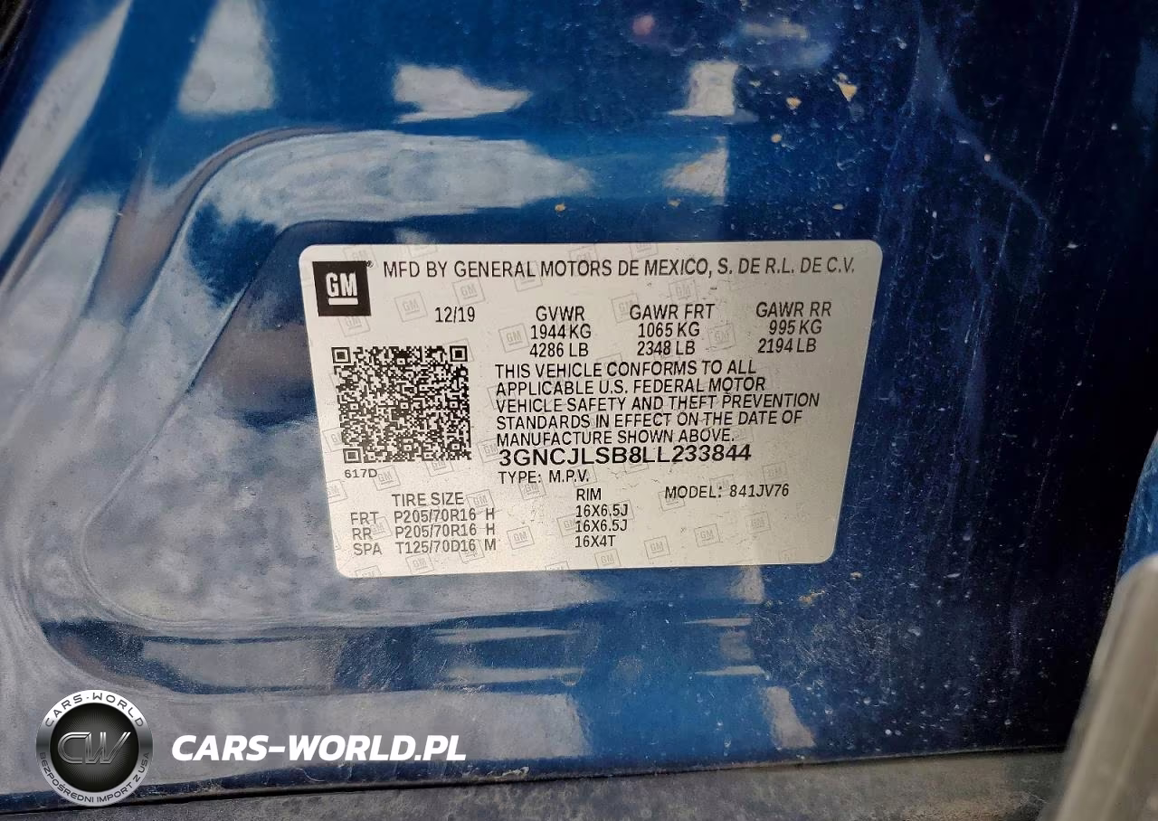 2020 Chevrolet Trax 1Lt VIN:3GNCJLSB8LL233844 - 13