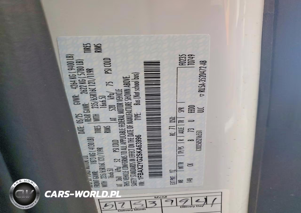 2025 Ford Transit T-350 VIN:1FBAX2YG2SKA63996 - 14