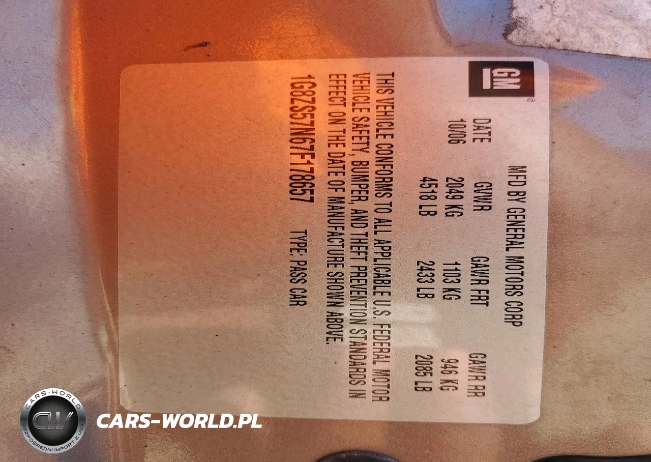 2007 Saturn Aura Xe VIN:1G8ZS57N67F178657 - 12