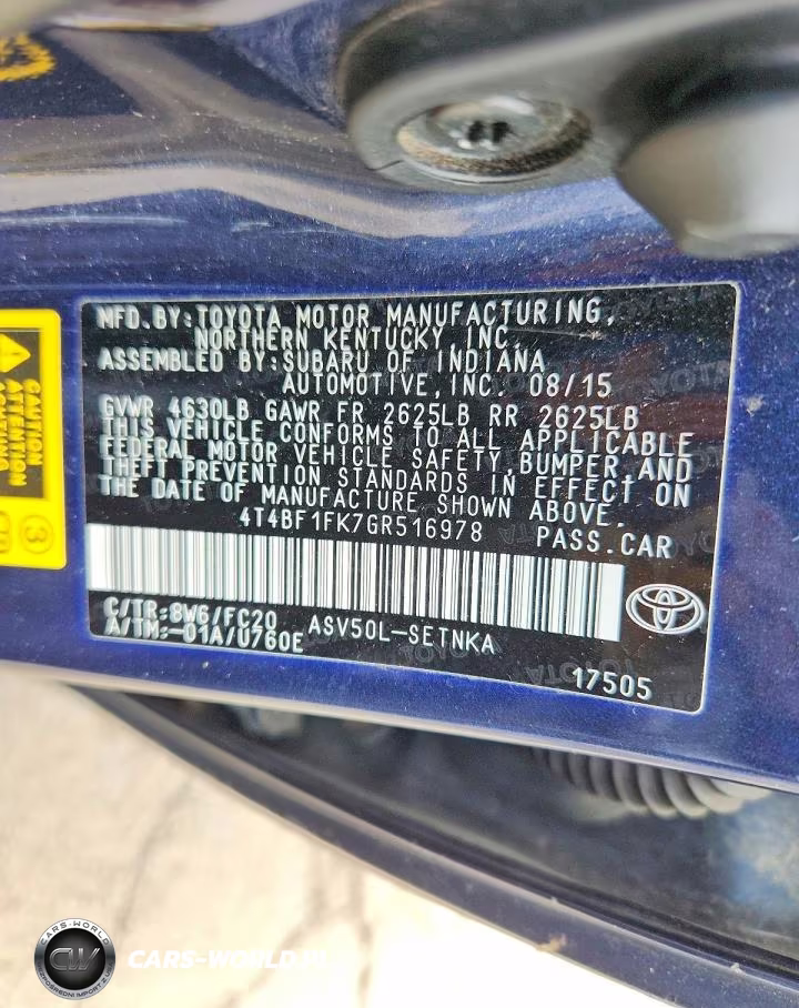2016 Toyota Camry Le VIN:4T4BF1FK7GR516978 - 12