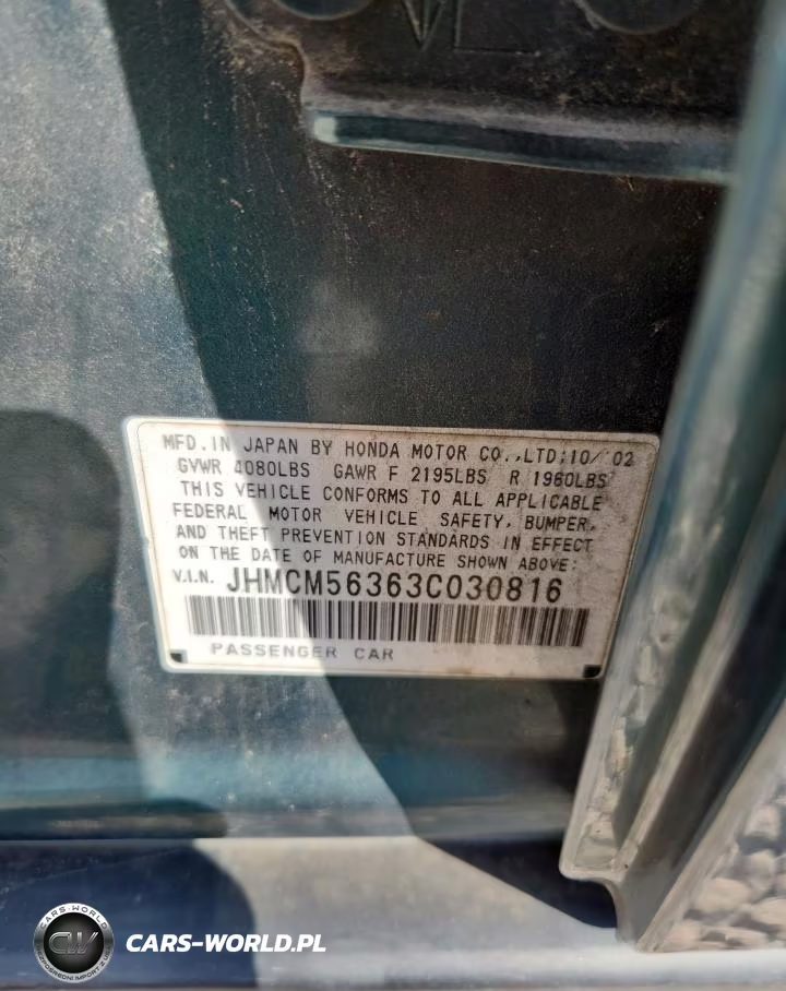 2003 Honda Accord Lx VIN:JHMCM56363C030816 - 12