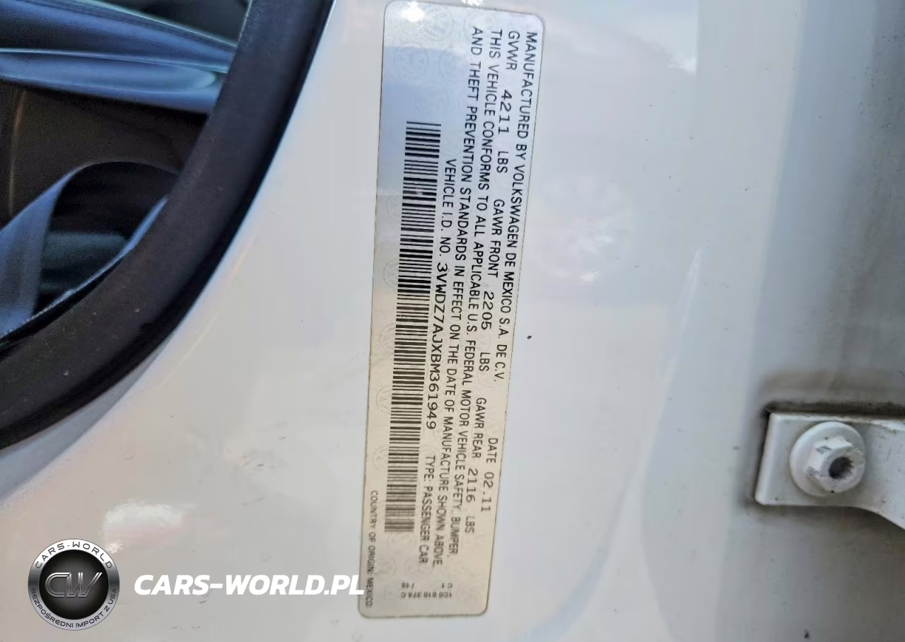 2011 Volkswagen Jetta Se VIN:3VWDZ7AJXBM361949 - 12