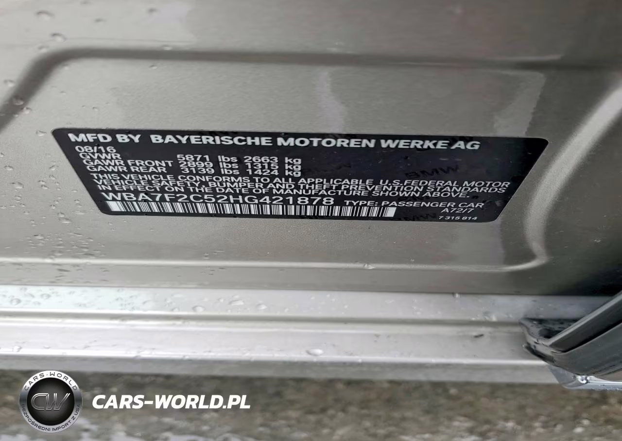 2017 BMW 750 Xi VIN:WBA7F2C52HG421878 - 12