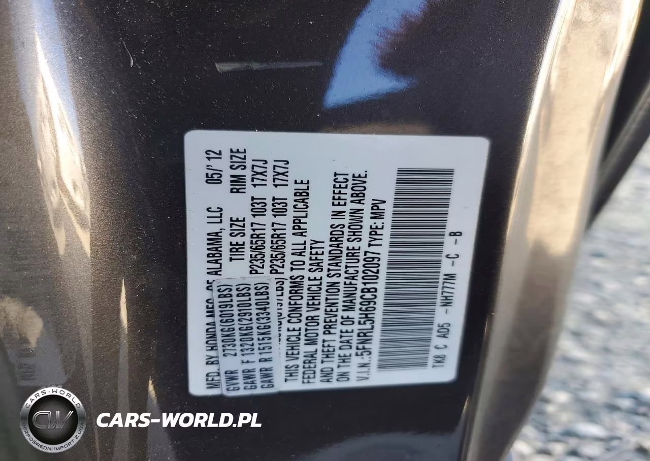2012 Honda Odyssey Exl VIN:5FNRL5H69CB102097 - 13