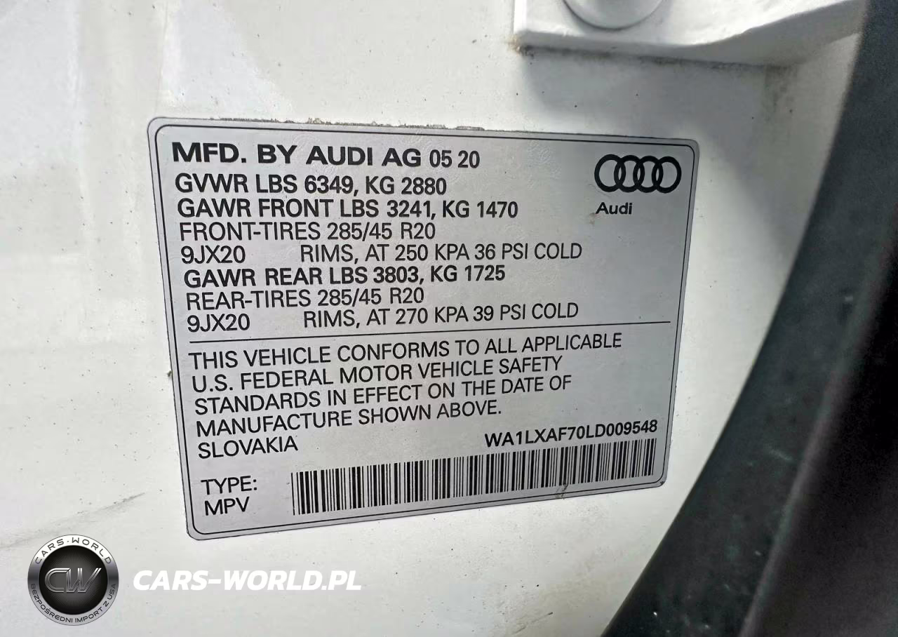 2020 Audi Q7 Premium Plus VIN:WA1LXAF70LD009548 - 10