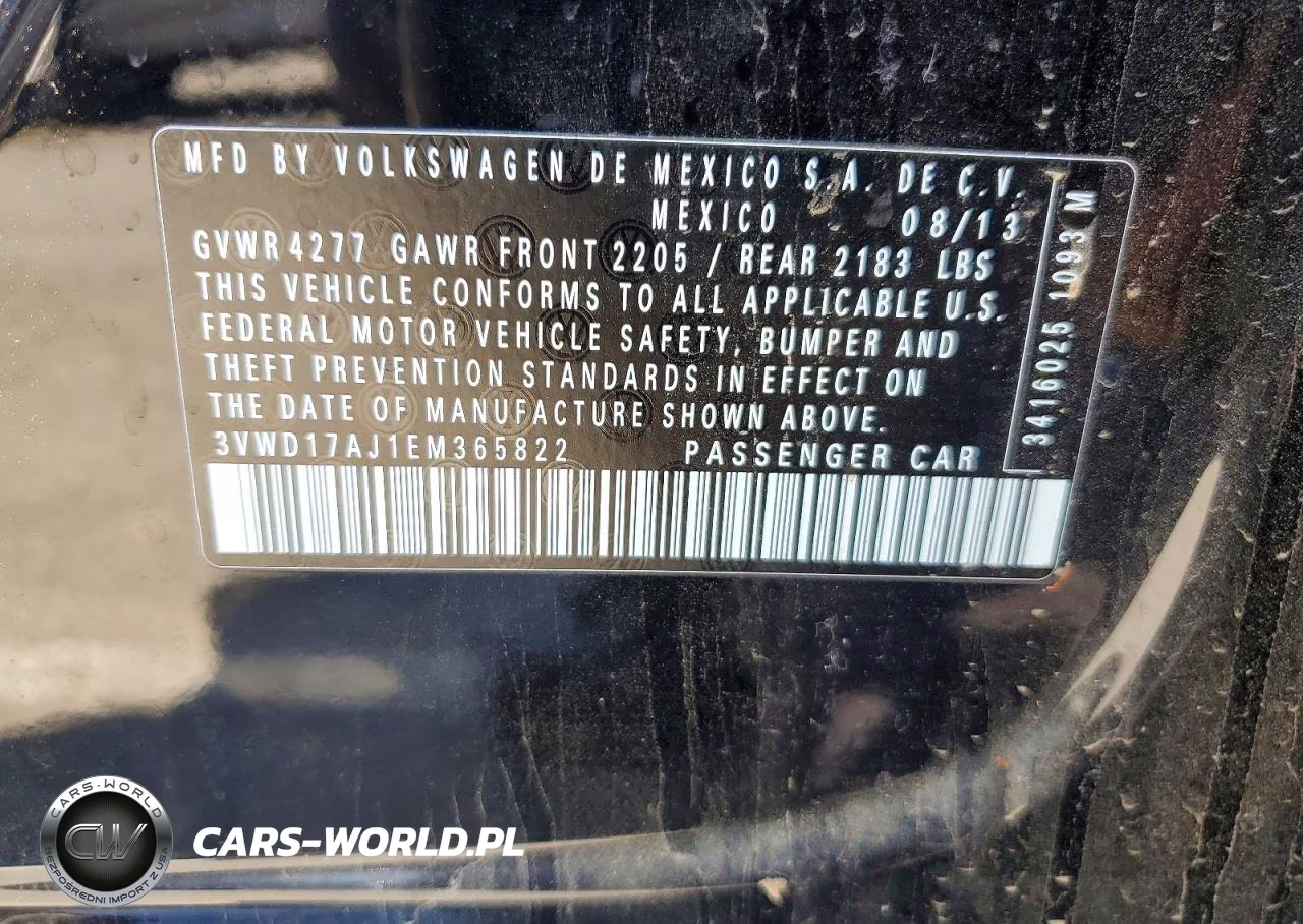 2014 Volkswagen Jetta Se VIN:3VWD17AJ1EM365822 - 12