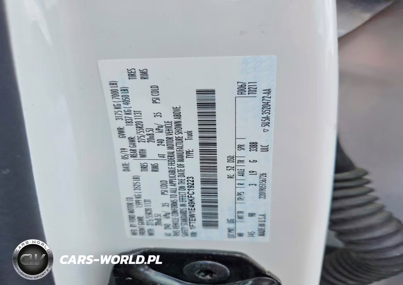 2019 Ford F150 Supercrew VIN:1FTEW1E49KFC19223 - 12