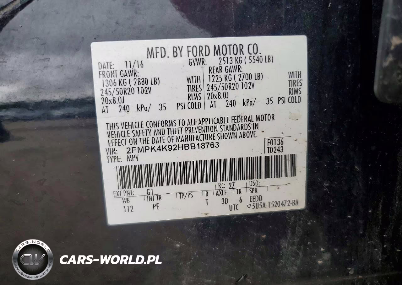 2017 Ford Edge Titanium VIN:2FMPK4K92HBB18763 - 13